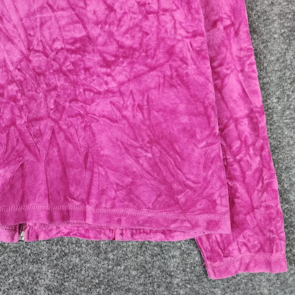 Kim Rogers Tracksuit Womens PM Pink Velour 2 Piece Set Full Zip Pants EUC